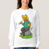 Giraffe als Maler mit Pinsel Sweatshirt (Vorderseite)