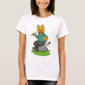 Giraffe als Maler mit Pinsel T-Shirt (Vorderseite)