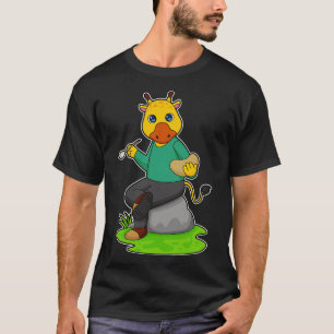 Giraffe als Malerin mit Pinselpinsel T-Shirt