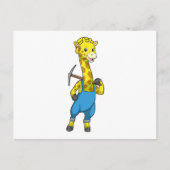 Giraffe als Miner mit Pickaxe Postkarte (Vorderseite)