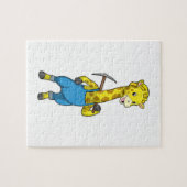 Giraffe als Miner mit Pickaxe Puzzle (Horizontal)