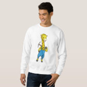 Giraffe als Miner mit Pickaxe Sweatshirt (Vorne ganz)