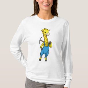 Giraffe als Miner mit Pickaxe T-Shirt