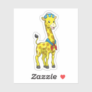 Giraffe als Seeleute mit Sailor-Hut Aufkleber