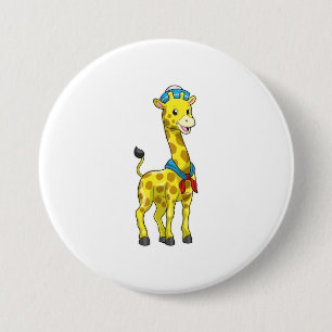 Giraffe als Seeleute mit Sailor-Hut Button