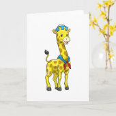 Giraffe als Seeleute mit Sailor-Hut Karte (Gelbe Blume)