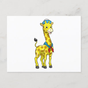 Giraffe als Seeleute mit Sailor-Hut Postkarte
