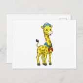 Giraffe als Seeleute mit Sailor-Hut Postkarte (Vorne/Hinten)