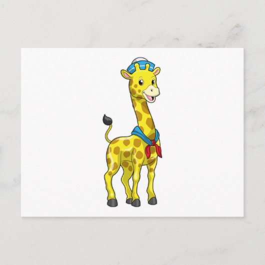 Giraffe als Seeleute mit Sailor-Hut Postkarte (Vorderseite)