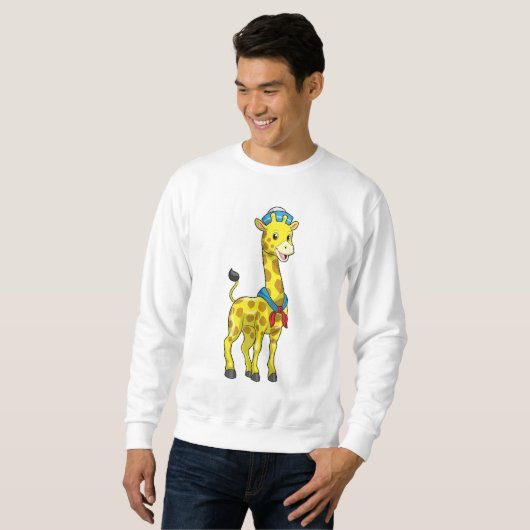 Giraffe als Seeleute mit Sailor-Hut Sweatshirt (Vorne ganz)