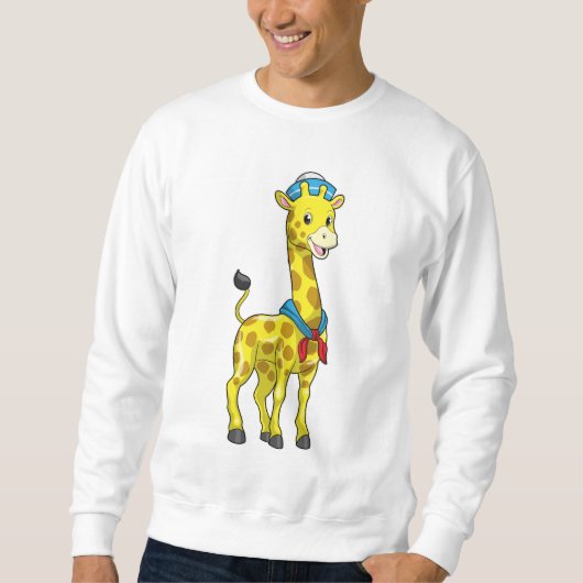 Giraffe als Seeleute mit Sailor-Hut Sweatshirt (Vorderseite)