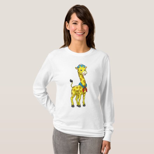 Giraffe als Seeleute mit Sailor-Hut T-Shirt (Vorne ganz)