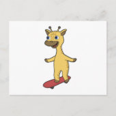 Giraffe als Skater mit Skateboard Postkarte (Vorderseite)