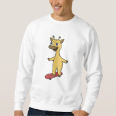 Giraffe als Skater mit Skateboard Sweatshirt (Vorderseite)