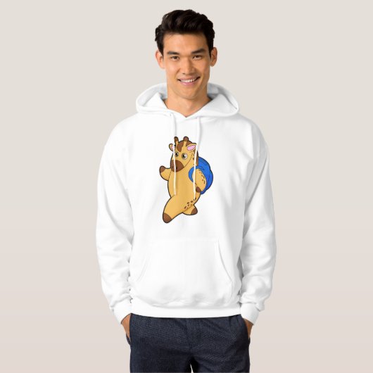 Giraffe als Student mit Rucksack Hoodie (Vorne ganz)