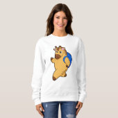 Giraffe als Student mit Rucksack Sweatshirt (Vorne ganz)