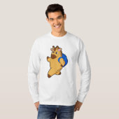 Giraffe als Student mit Rucksack T-Shirt (Vorne ganz)