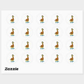 Giraffe als Taucher mit Schwimmbrille & Schwimmbri Runder Aufkleber (Blatt)