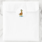 Giraffe als Taucher mit Schwimmbrille & Schwimmbri Runder Aufkleber (Tasche)