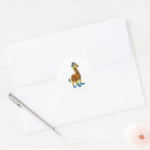 Giraffe als Taucher mit Schwimmbrille & Schwimmbri Runder Aufkleber (Umschlag)