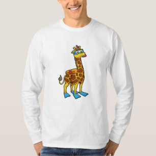 Giraffe als Taucher mit Schwimmbrille & Schwimmbri T-Shirt