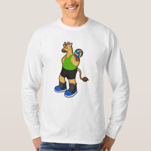 Giraffe als Volleyballspieler mit Volleyball T-Shirt