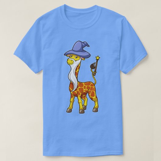 Giraffe als Zauberer mit Zauberhut T-Shirt (Design vorne)