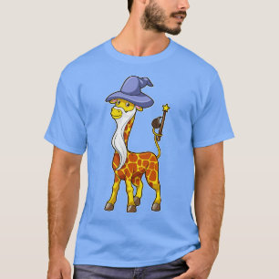 Giraffe als Zauberer mit Zauberhut T-Shirt