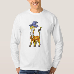 Giraffe als Zauberer mit Zauberstab & Hut T-Shirt