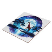 Giraffe am Serensee Unter dem Vollmond Fliese (Seite)