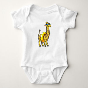 Giraffe am Strand mit Swim Ring & Sonnenbrille Baby Strampler