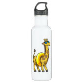 Giraffe am Strand mit Swim Ring & Sonnenbrille Edelstahlflasche (Vorderseite)