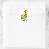 Giraffe am Strand mit Swim Ring & Sonnenbrille Quadratischer Aufkleber (Tasche)