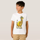 Giraffe am Strand mit Swim Ring & Sonnenbrille T-Shirt (Vorne ganz)