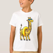 Giraffe am Strand mit Swim Ring & Sonnenbrille T-Shirt (Vorderseite)