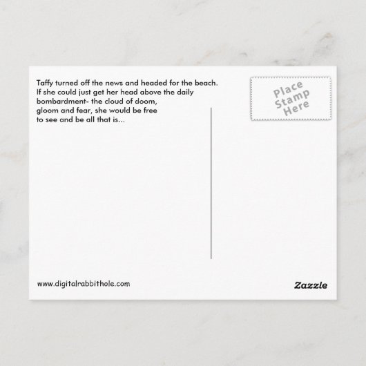 Giraffe am Strand Postkarte (Rückseite)