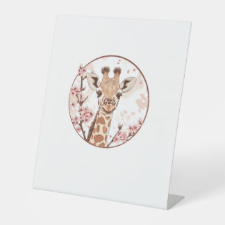 Giraffe Amidt Kirry Blossoms Circle Sockelschild
