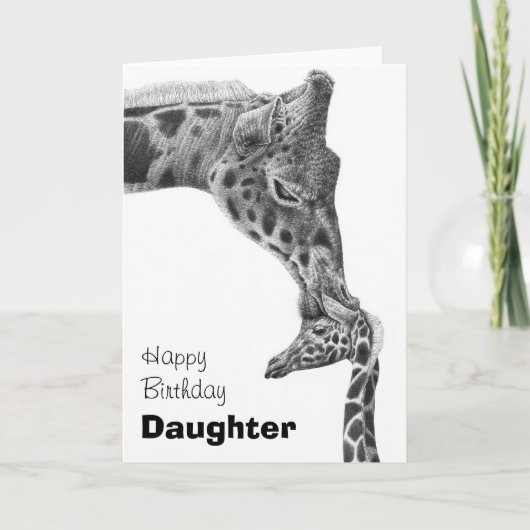 Giraffe and Calf Greeting Card Karte (Vorderseite)