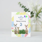 Giraffe Animal Birthday Einladung (Stehend Vorderseite)
