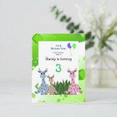 Giraffe Animal Birthday Einladung (Stehend Vorderseite)
