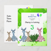 Giraffe Animal Birthday Einladung (Vorne/Hinten)