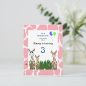 Giraffe Animal Birthday Einladung (Stehend Vorderseite)