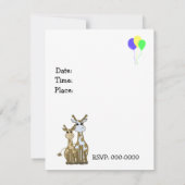 Giraffe Animal Birthday Einladung (Rückseite)