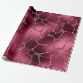 Giraffe Animal Black Spark Marsal Glitzer Burgundy Geschenkpapier (Ungerollt)