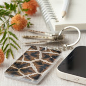 giraffe animal fur skin texture wild leather patte schlüsselanhänger (Vorderseite rechts)