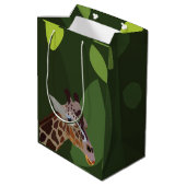 Giraffe Animal Giraffe Mittlere Geschenktüte (Rückseite Schrägansicht)
