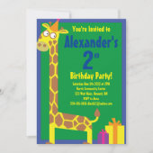 Giraffe Animal Kid's Birthday Party Einladungen (Vorderseite)