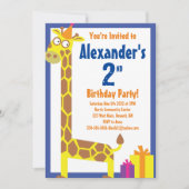 Giraffe Animal Kid's Birthday Party Einladungen (Vorderseite)