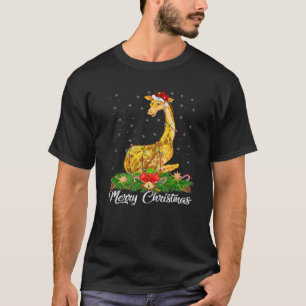 Giraffe Animal Lover Matching Weihnachtsmannmütze T-Shirt
