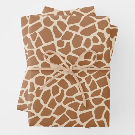 Giraffe Animal Muster Safari Light Brown Spots Geschenkpapier Set (Beispiel)